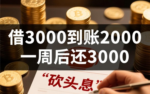 借3000到账2000一周后还3000，属于高利贷吗？