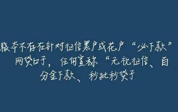 征信黑户花户网贷秒拒还有必下款的口子吗，2026哪里借？