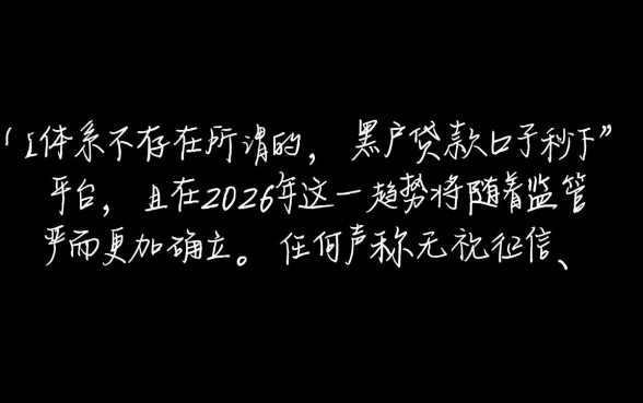 黑户贷款口子秒下正规平台有吗2026，哪里能借？