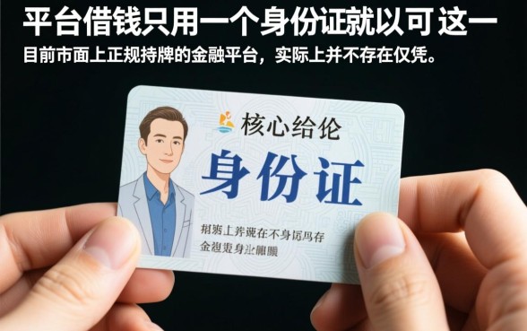 哪个平台借钱只用一个身份证，身份证贷款哪个正规秒下款