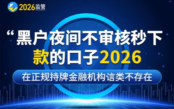 黑户夜间不审核秒下款的口子2026是真的吗，黑户怎么秒下款？