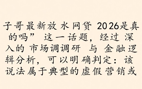 口子哥最新放水网贷2026是真的吗，2026网贷能下款吗
