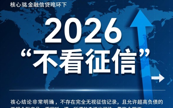 2026不看征信负债高能下款吗，哪里有这种口子