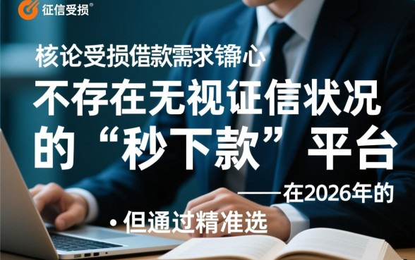 2026征信花了哪个平台能下款快，2026不看征信的口子有哪些？