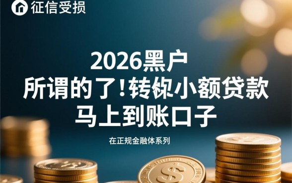 2026黑户小额贷款马上到账口子，真的能下款吗？