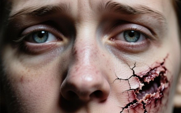 梦见鼻子下边脸皮裂口子，梦见脸裂开是什么意思