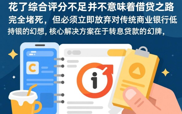征信花了综合评分不足在哪能借到钱，征信不好怎么贷款？
