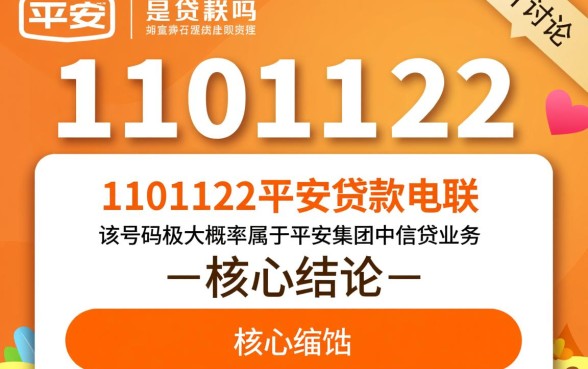 10101122是平安贷款电联吗，这个号码具体是干嘛的