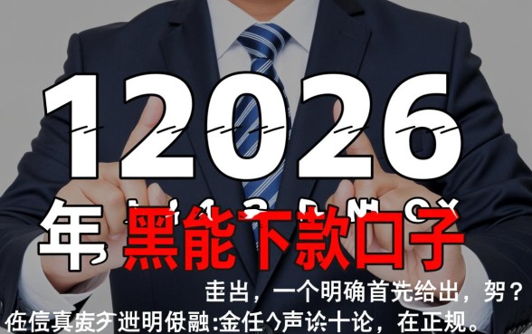 2026年11月黑户能下款的口子有哪些？黑户必下款口子是真的吗？