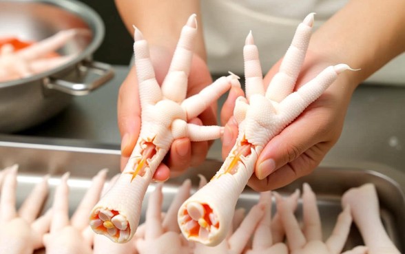 买的鸡爪子为啥爪子下边有个口子呢，能吃吗