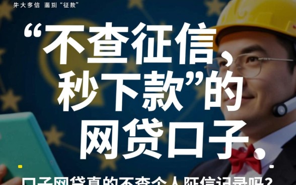 口子网贷真的不查个人征信记录吗，哪些口子不看征信秒下款