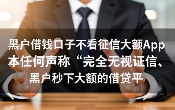 黑户借钱口子不看征信大额app是真的吗？哪个平台容易下款？