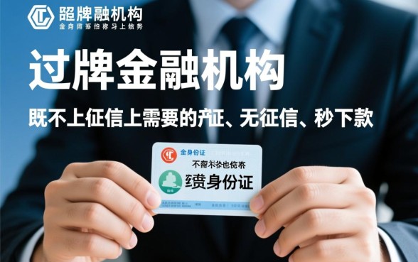 不上征信不用身份证的贷款有哪些，急用钱哪里能下款