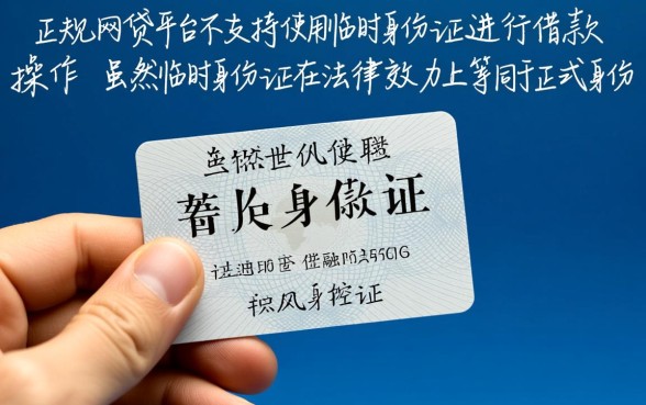 网贷平台借钱可以用临时身份证吗，临时身份证怎么申请贷款