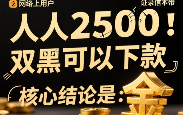 人人2500双黑可以下款的口子在哪，双黑户怎么申请必下？