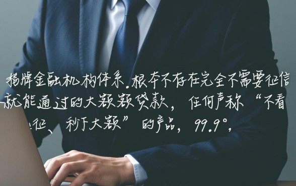 什么贷款不需要征信能通过大额度，哪里有不看征信的口子