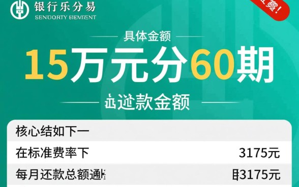 农行乐分易15万60期每月还多少，利息怎么算？