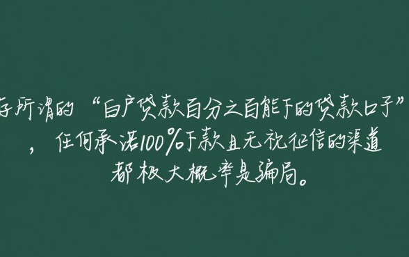 白户贷款百分之百能下吗？，白户必下款的口子有哪些？