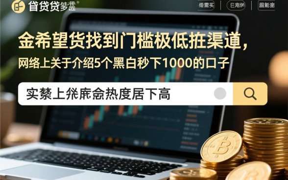 黑户秒下1000的口子有哪些，黑户怎么借钱秒下款