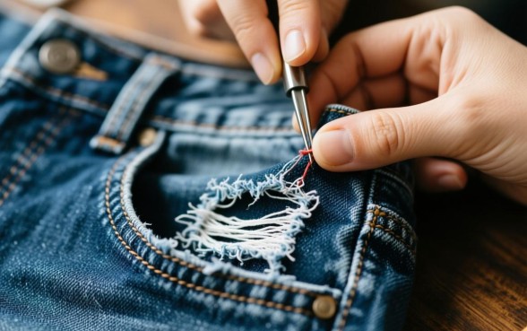 裤兜破了个洞怎么缝，裤兜破洞怎么修补视频教程下载