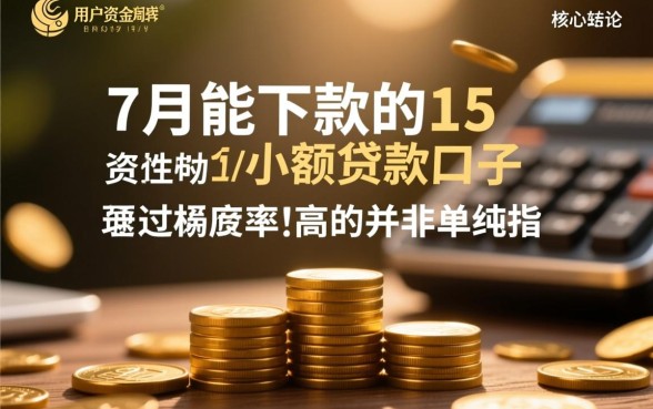 7月能下款的15个贷款口子是哪些？2026容易下款口子有哪些