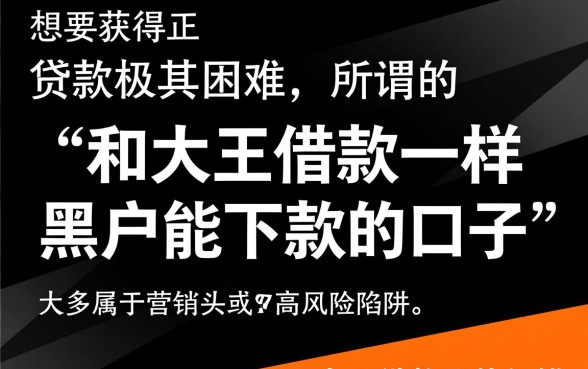 和大王借款一样黑户能下款的口子有哪些，真的不用审核吗？
