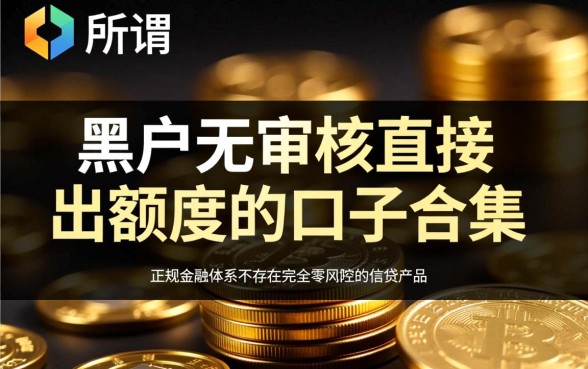 黑户无审核直接出额度口子有哪些？，2026必下款是真的吗