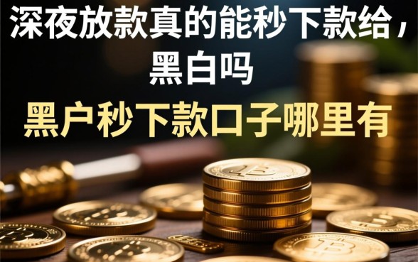 深夜放款真的能秒下款给黑户吗，黑户秒下款口子哪里有