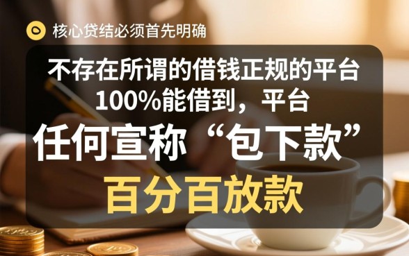 借钱正规的平台100%能借到吗？哪个平台借钱必下款？