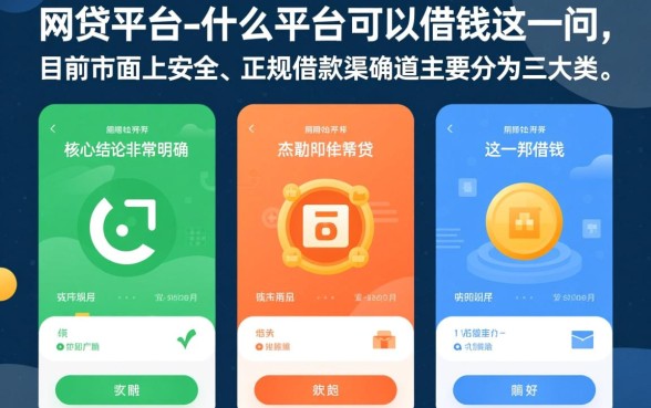 网贷平台都有什么平台可以借钱，2026年正规平台有哪些？