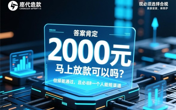 借款2000元马上放款可以吗，哪里能借到2000元秒下款？