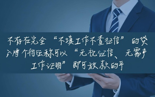 不填工作不查征信的贷款有哪些，2026最新口子