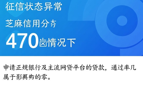 征信不好芝麻分470能贷款吗，征信黑了怎么下款