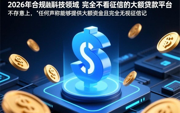 2026年真的有不看征信的大额贷款平台吗，哪里可以申请