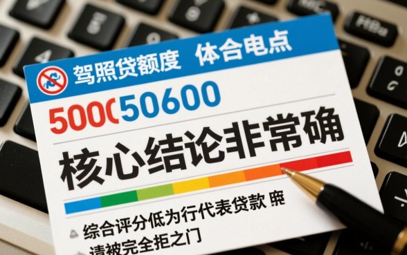 驾照贷综合评分低能下款吗，评分低怎么贷50000？