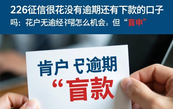 2026征信很花没有逾期还有下款的口子吗，花户无逾期怎么下款