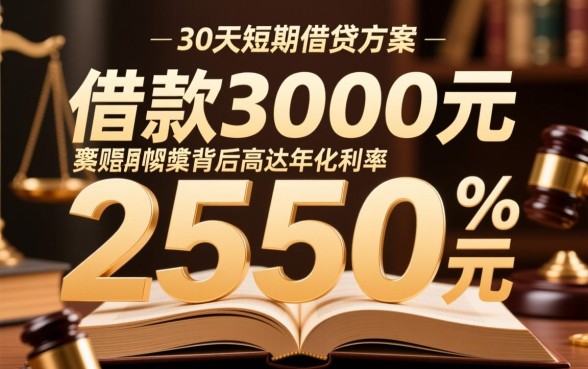 借款3000到账2550利息多少，借3000扣450是高利贷吗
