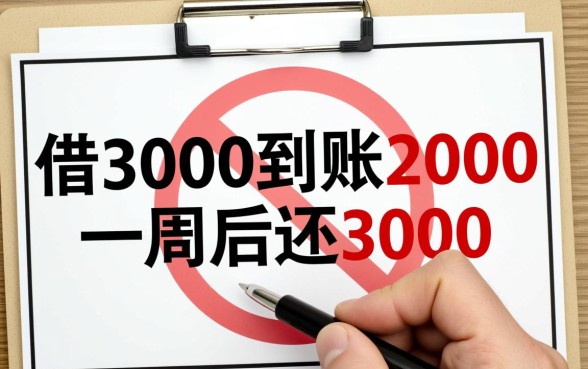 借3000到账2000一周还3000，属于高利贷必须还吗？