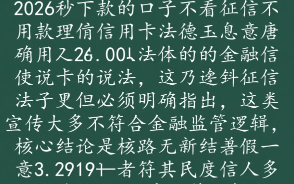 2026秒下款口子不看征信不用信用卡是真的吗，怎么申请？