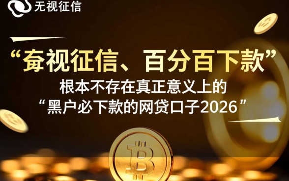 黑户必下款的网贷口子2026有哪些，黑户哪里能秒下款？