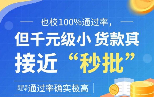 1000的小额贷款百分百通过的几率大吗，哪里能借到秒批的？