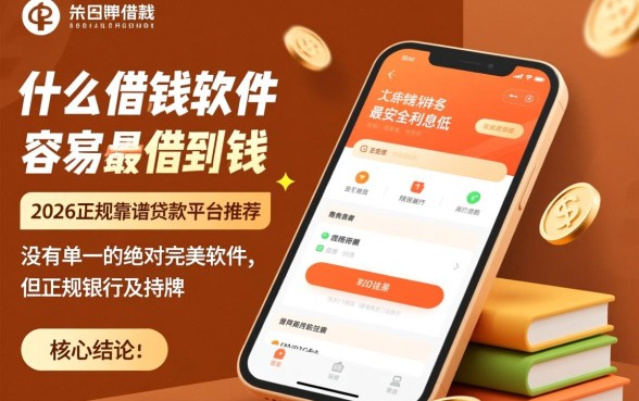 什么借钱软件最容易借到钱最安全利息低，2026正规靠谱贷款平台推荐