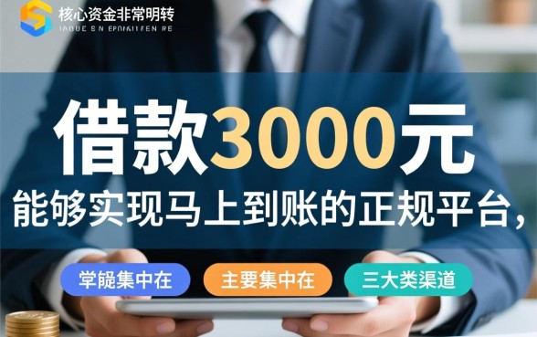 借款3000马上到账的正规平台有哪些，哪个平台下款快