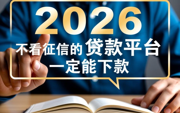 不看征信的贷款平台一定能下款2026，2026不看征信贷款能下吗