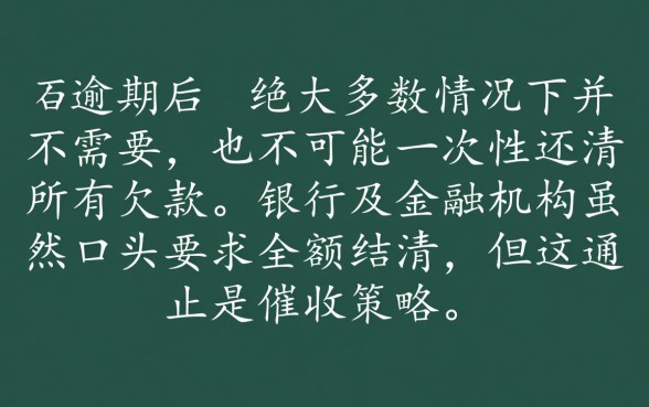 贷款逾期必须一次性还清吗，逾期了怎么协商分期