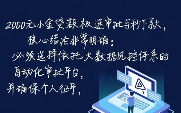 2000元小额贷款怎么申请能秒下款，哪个平台不用审核？