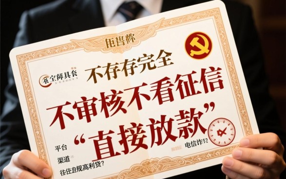 不看征信直接放款平台有哪些，真的不用审核吗？