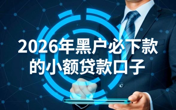 2026年黑户必下款的小额贷款口子有哪些，不看征信的哪里能借到