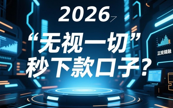 2026夜间下款口子秒下无视一切，哪里有不用查征信的？