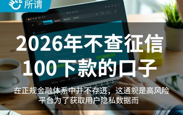 2026年不查征信100下款的口子是真的吗，哪里能借到？